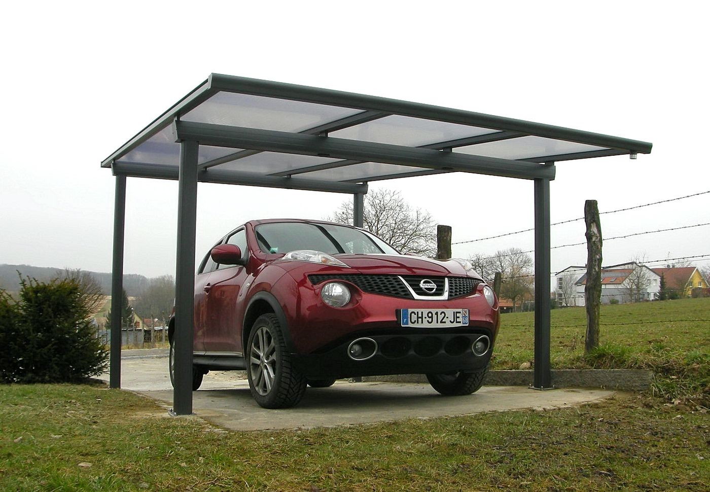 carport aluminium adossé