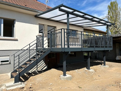 terrasse en aluminium sur pilotis a wittelsheim dans le haut rhin